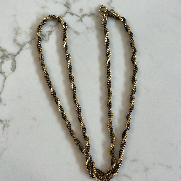 Mixed metal  rope chain necklace - Picture 4 of 4